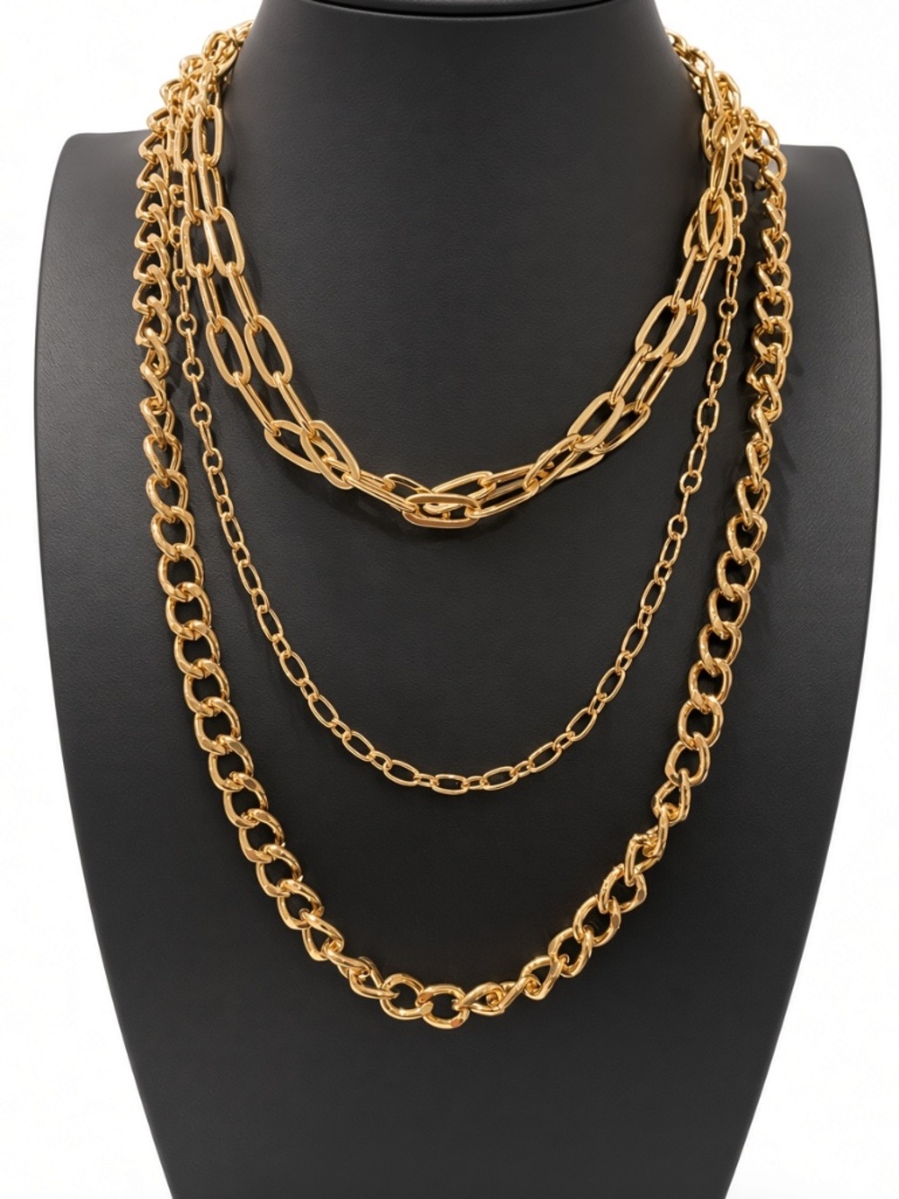 Goldtone Multi-Chain Layered Statement Necklace